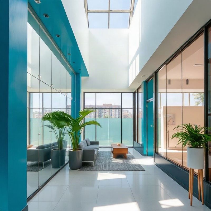 Interior de um escritório imobiliário moderno em Porto Alegre